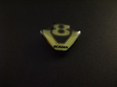 Scania V8 motoren vrachtwagen met logo